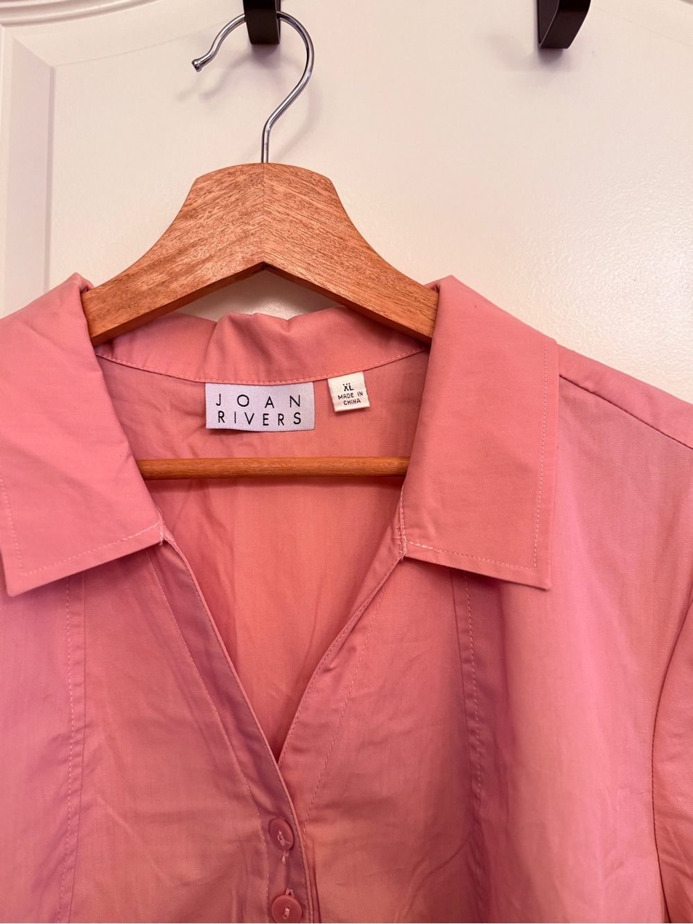 Joan Rivers Dusty Rose Button Front Shirt